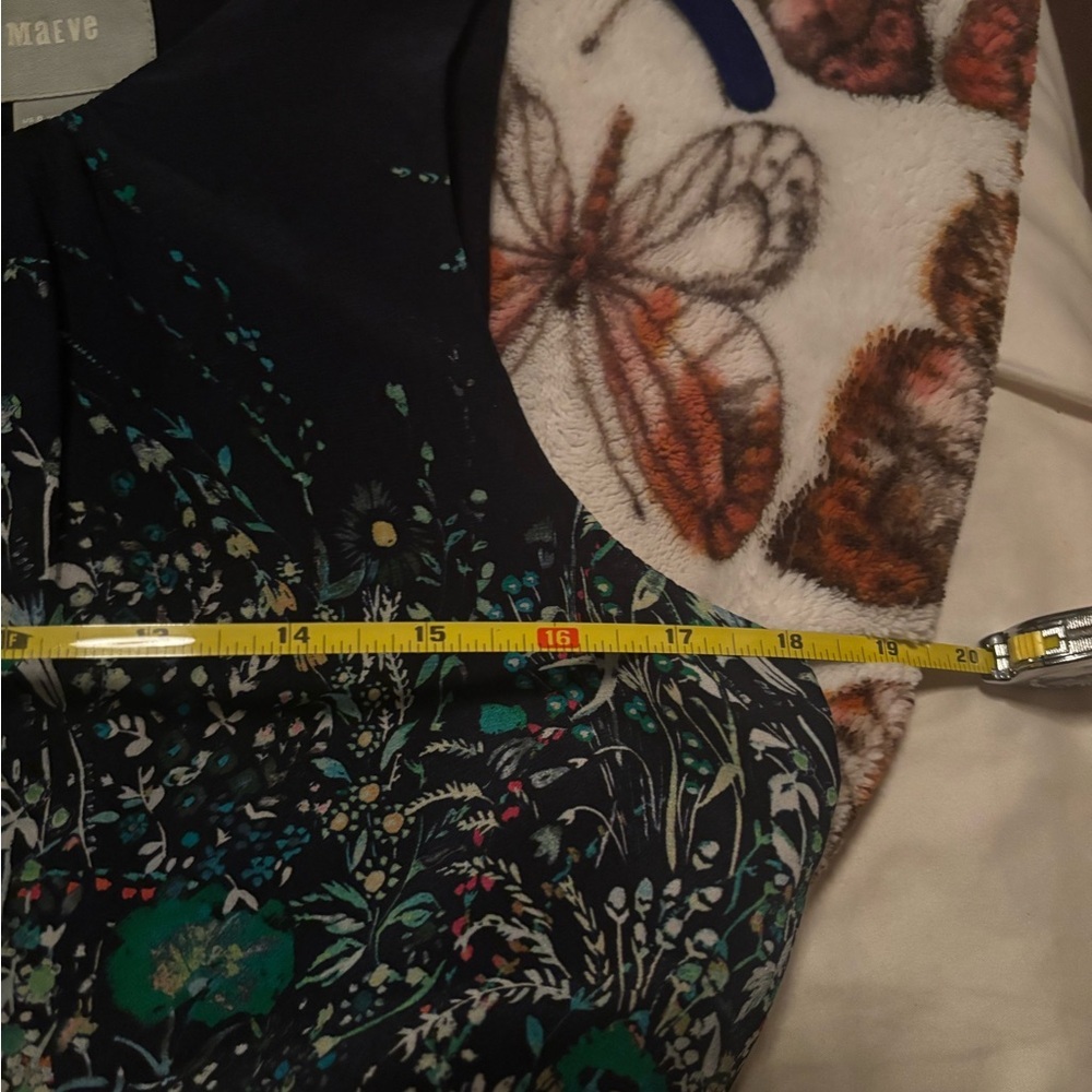 Maeve Silk Floral Dress Anthropologie size 8 midi A00301 - Picture 7 of 9